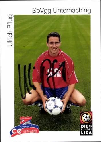Autogrammkarte Fußballer Ulrich Pflug, SpVgg Unterhaching, Autogramm