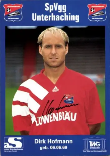 Autogrammkarte Fußballer Dirk Hofmann, SpVgg Unterhaching, Autogramm