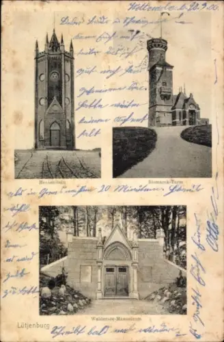 Ak Lütjenburg in Holstein, Bismarckturm, Mausoleum