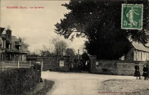 CPA Arnières Eure, La Carrefour