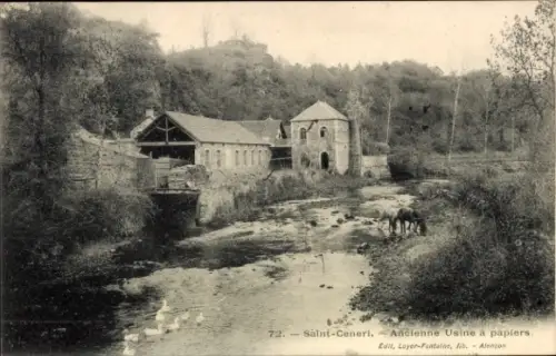 Ak Saint Cénéri Orne, ehemalige Papierfabrik
