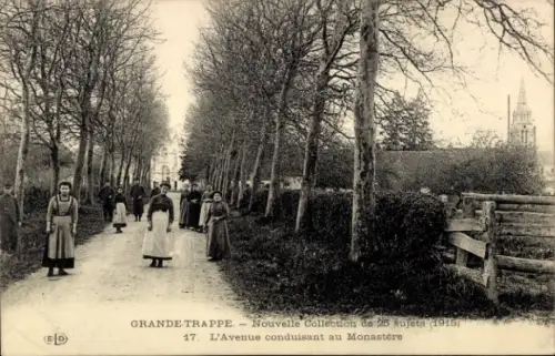 Ak Soligny la Trappe Orne, L'Avenue conduisant au Monastère