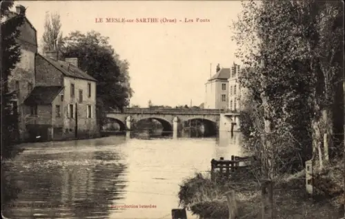 CPA Le Mesle Le Mêle sur Sarthe Orne, Les Ponts