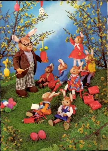 Ak Glückwunsch Ostern, Osterhasen, Ostereier