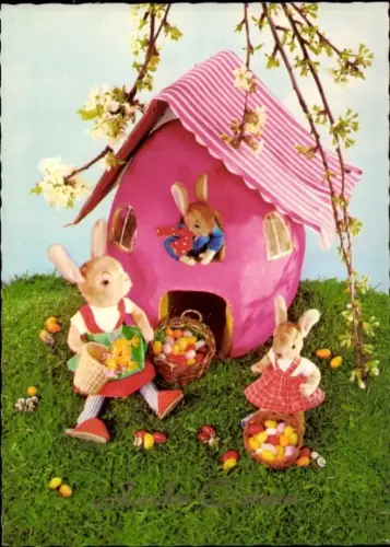 Ak Glückwunsch Ostern, Osterhasen, Ostereier