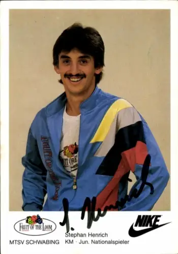 Autogrammkarte Handballspieler Stephan Henrich, MTSV Schwabing, Autogramm
