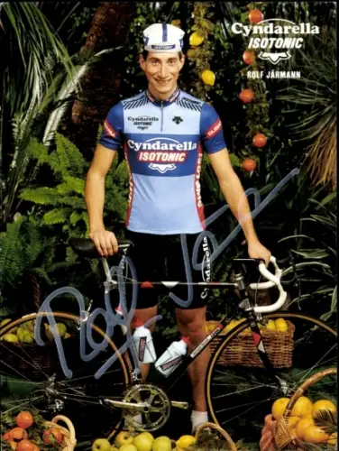 Autogrammkarte Radrennsportler Rolf Järmann, Autogramm, Reklame