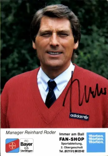 Foto Manager Reinhard Roder, Autogramm, KFC Uerdingen
