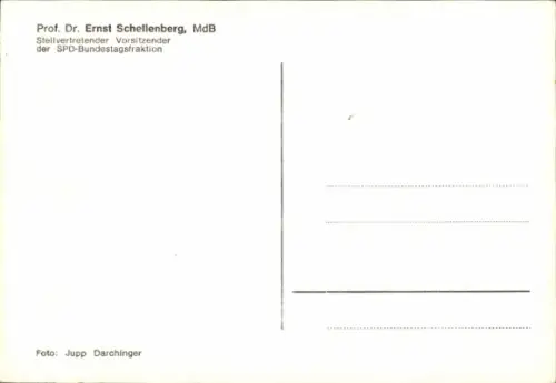 Ak Politiker Prof. Dr. Ernst Schellenberg, Portrait, Autogramm