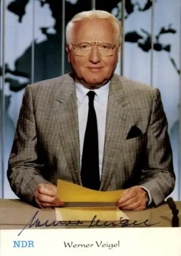 Ak Nachrichtensprecher Werner Veigel, Portrait, Autogramm