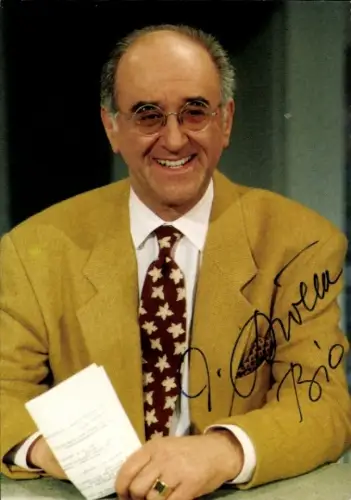 Ak Schauspieler und Moderator Dr. Alfred Biolek, Portrait, Autogramm