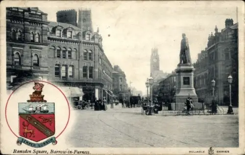 Ak Barrow in Furness Cumbria England, Ramsden Square