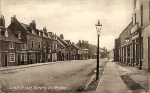Ak Henley in Arden Warwickshire England, High Street