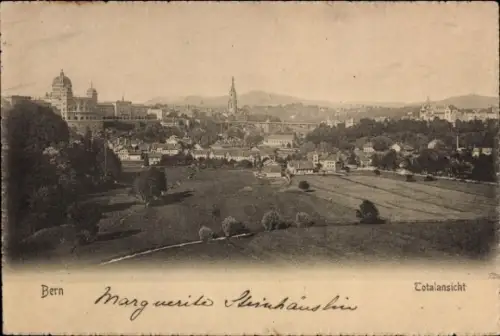 Ak Bern Stadt Kanton Bern, Berg Gurten,  Totalansicht, Marguerite Steinhauslin