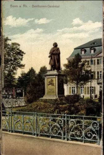 Ak Bonn am Rhein, Beethoven-Denkmal, Statue von Beethoven, Bonn