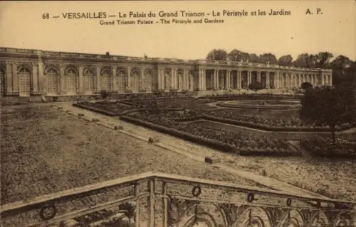 Ak Versailles Yvelines, Grand Trianon Palace, Péristyle, Gärten, Versailles