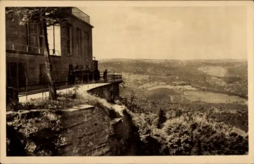 Ak Obernai Elsass Bas Rhin, Odilienberg, Kloster Sainte Odile, Aussicht Champ du Feu
