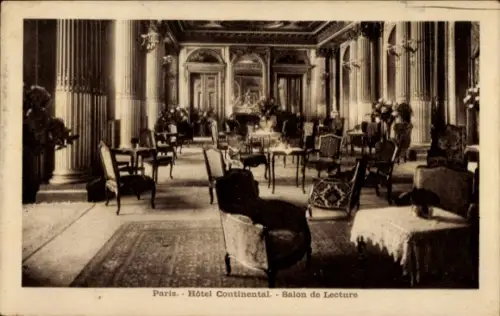 Ak Paris, Hotel Continental, Salon de Lecture