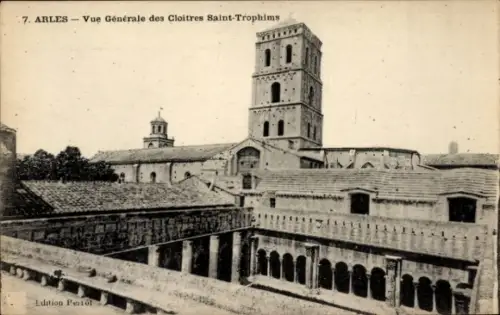Ak Arles Bouches du Rhône, Cloître Saint-Trophime,   Architektur, schwarz-weiß, Edition Pestof