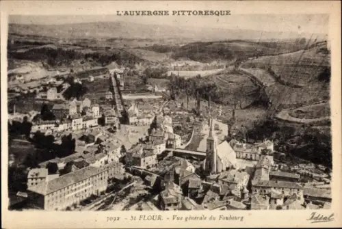 CPA Saint-Flour Cantal, Vue générale du Faubourg