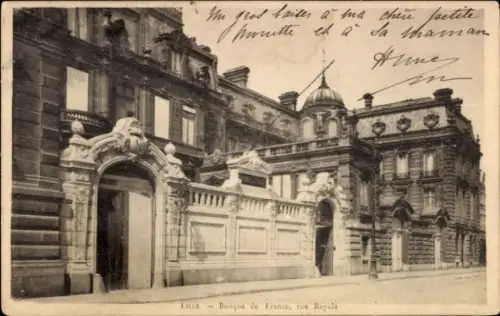 Ak Lille Nord, Bank von Frankreich, rue Royale