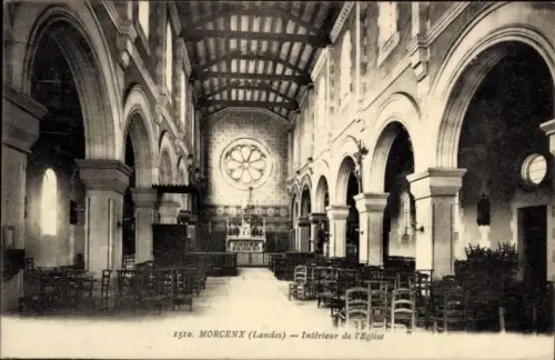 CPA Morcenx Landes, Intérieur de l'Eglise