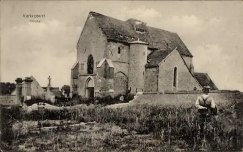 Ak Variscourt Aisne, Kirche