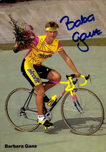 Ak Radrennsportlerin Barbara Ganz, Autogramm
