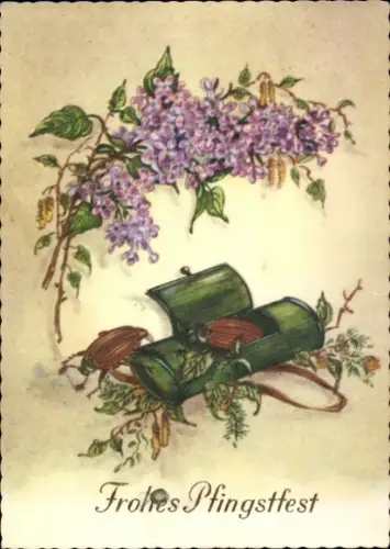 Ak Glückwunsch Pfingsten, Maikäfer