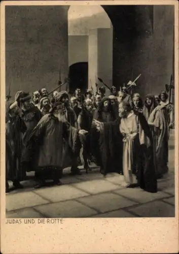 Ak Passionsspiele Oberammergau 1930, Nr. 42, Judas und die Rotte