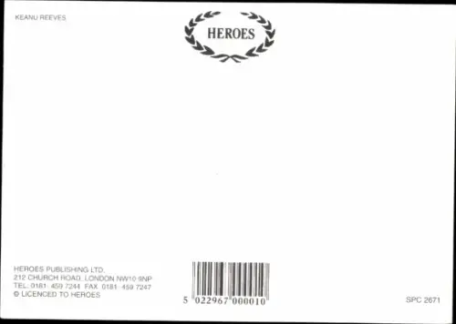 Ak Schauspieler Keanu Reeves, Portrait