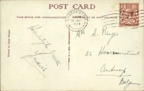 Ak Manchester England, Victoria Street,  Architektur, Menschen, Straßenbahn