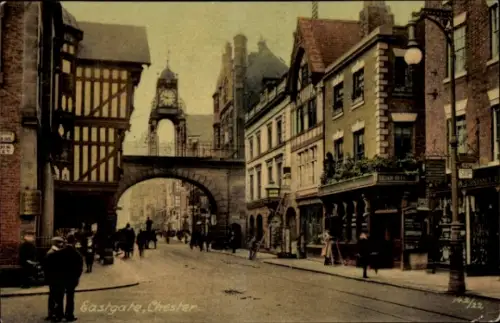 Ak Chester Cheshire England, Gastgate,  Stadtansicht,  Architektur, Straßenansicht