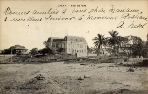 Ak Dakar Senegal, DAKAR Vue du Port, Grüße, 1918