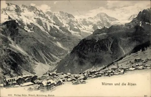 Ak Mürren Kanton Bern Schweiz,  die Alpen, Berge, Landschaft, 