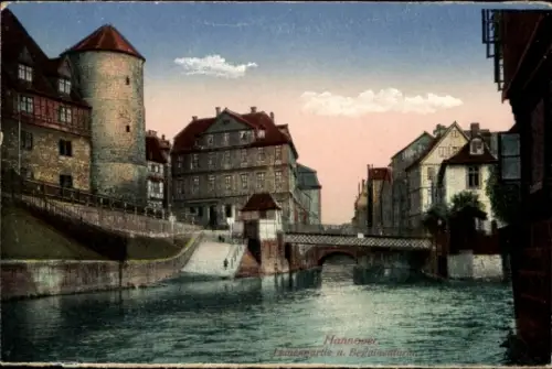 Ak Hannover in Niedersachsen, Leine, Beguinenturm