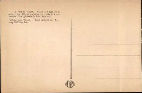 Ak Douaumont Lothringen Meuse, Fort Vaux, Festungsanlagen