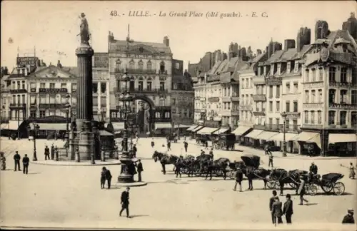 CPA Lille Nord, La Grand Place, Kutsche