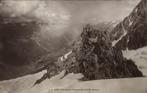Ak Chamonix Mont Blanc Haute Savoie, Berglandschaft, Cabane des Grands Mulets, Chamonix