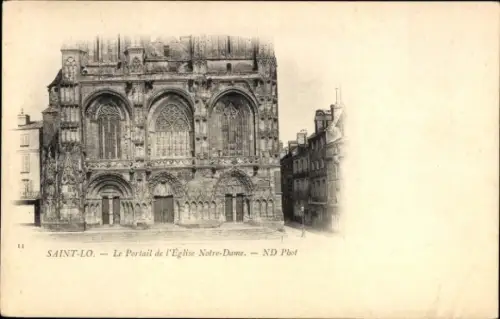 CPA Saint-Lô-Manche, Portail de l'Eglise Notre-Dame