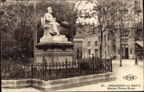 Ak Besançon les Bains Doubs, Victor Hugo Denkmal