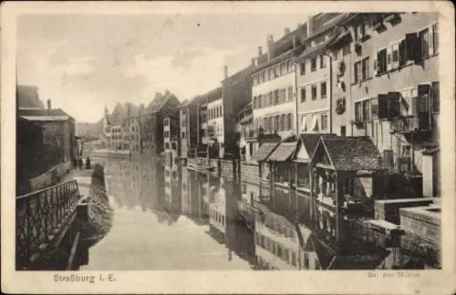 Ak Strasbourg Straßburg Elsass Bas Rhin,  Kanalansicht, Mühlen,  Gebäude