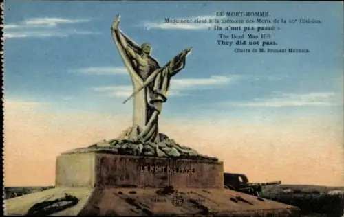 Ak Cumières le Mort Homme Meuse, Monument