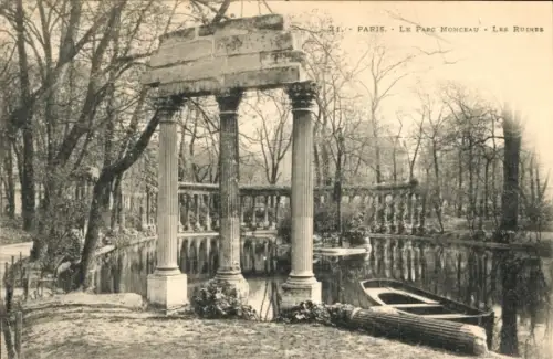 Ak Paris VIII, Parc Monceau, Ruinen