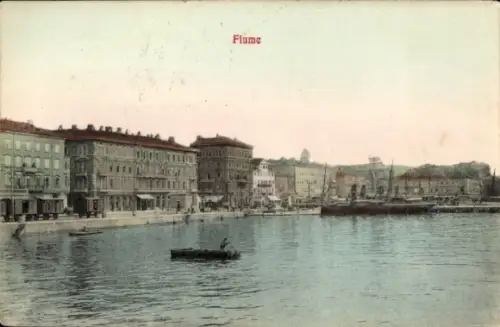 Ak Rijeka Fiume Kroatien, Hafen, Dampfer