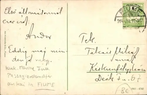 Ak Rijeka Fiume Kroatien, Riva Szapary