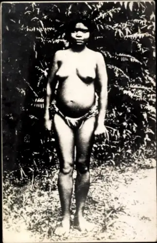 Foto Ak Nackte Afrikanerin, Porträt