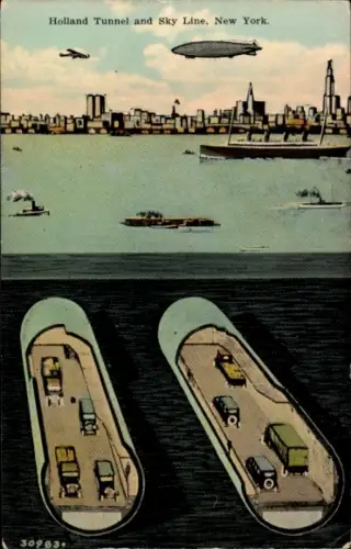 PC New York City USA, Holland Tunnel, Sky Line