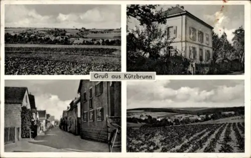 Ak Kützbrunn Grünsfeld in Baden, Gesamtansicht, Teilansichten