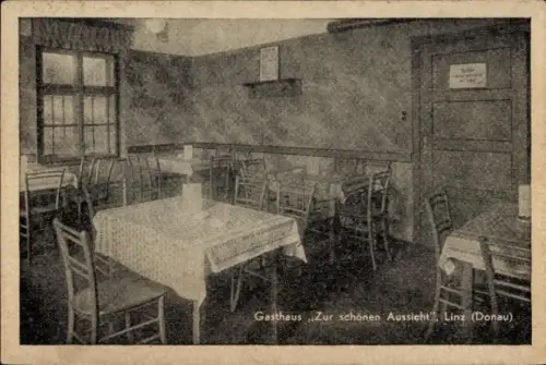 Ak Linz an der Donau Oberösterreich, Gasthaus Zur schönen Aussicht